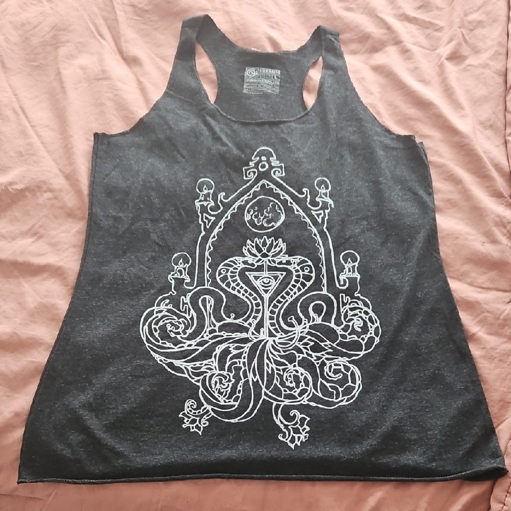 Women's Black Graphic Tank Top